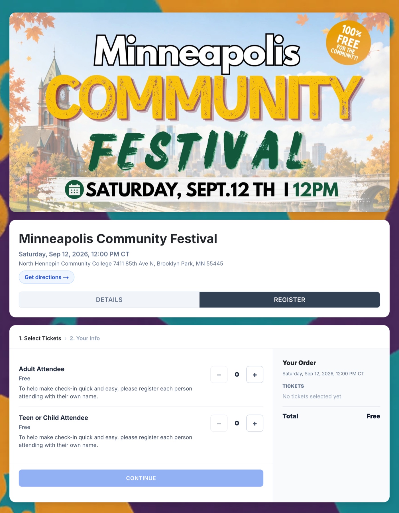Minneapolis Community Festival event page